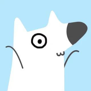 😳 개, 만화, 동물, 흰색, 일러스트, 귀여운 telegram sticker