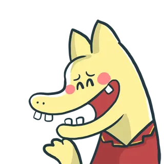 🙅 hoạt hình, động vật, dễ thương, màu vàng, vui vẻ, nhân vật telegram sticker