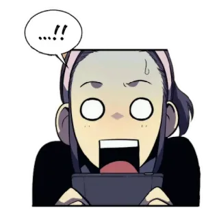 😨 ....!! shocked, anime, surprised, expression, exclamation telegram sticker