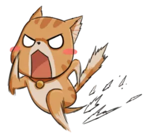 🏃 Katze, wütend, Cartoon, rennen, Meme telegram sticker