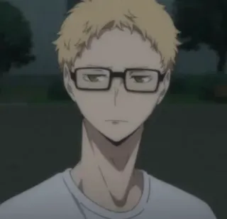 ✨ Kei Tsukishima Haikyuu!! anime, haikyuu, kei tsukishima, tsukishima, glasses, blond hair telegram sticker
