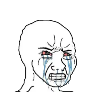😡 meme, crying, sad, wojak, face telegram sticker