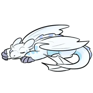 💤 dragon, mignon, dessin animé, dormant, autocollant telegram sticker