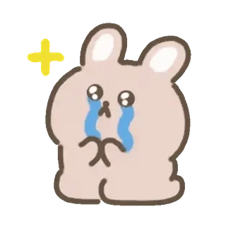 🐰 กระต่าย, น่ารัก, เศร้า, ร้องไห้, คาวาอิ, สัตว์, กระต่าย telegram sticker