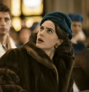 😳 woman, fur coat, vintage fashion, retro style, hat, portrait telegram sticker
