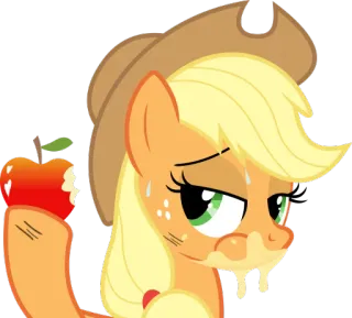 😋 Applejack My Little Pony cartoon, pony, horse, apple, sweat telegram sticker