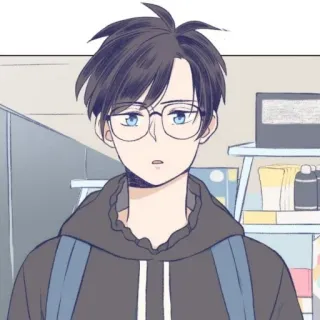 🌫 Anime, Cartoon, Brille, Rucksack, Junge, Figur whatsapp sticker
