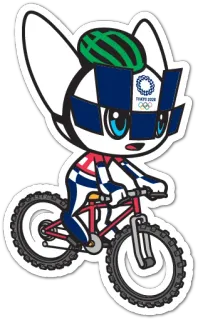 🚵 Miraitowa TOKYO 2020 Miraitowa, Tokyo 2020, Olympics, Mascot, Bicycle, Sports, Cycling telegram sticker