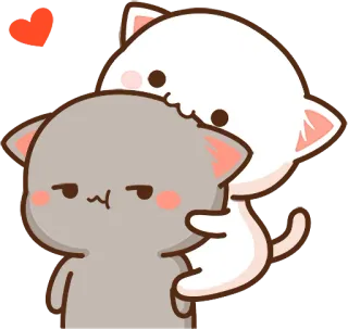 😍 gato, amor, lindo, kawaii, pareja, corazón whatsapp sticker