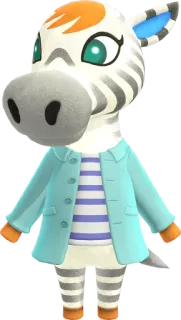 🦓 Savannah zebra, animal crossing, bewohner, cartoon, tier, charakter telegram sticker