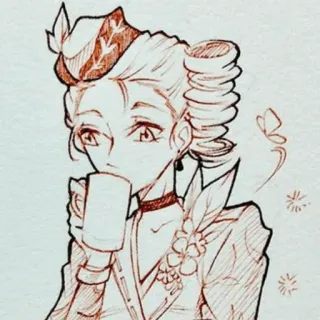 ☔️ drawing, person, cup, anime telegram sticker