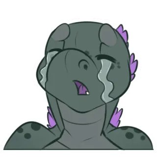 😭 crying, sad, tears, animal, dinosaur, cartoon whatsapp sticker