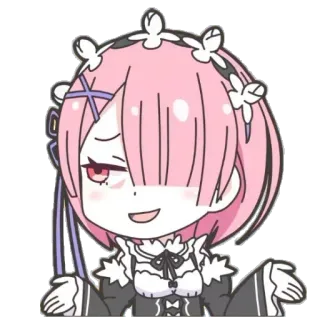😏 Ram Re:Zero Anime, Manga, Carino, Waifu, Ram, Re:Zero telegram sticker