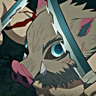 👺 Inosuke Hashibira Demon Slayer Demon Slayer, Inosuke, Anime, Épées, Sanglier, Manga, Combattant telegram sticker