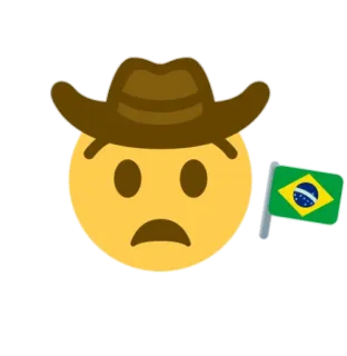 🤠 Emoji, Brasil, País, Sombrero, Triste telegram sticker