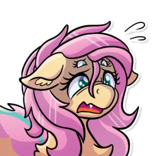 💦 Fluttershy My Little Pony fluttershy, my little pony, effrayé, poney, dessin animé telegram sticker