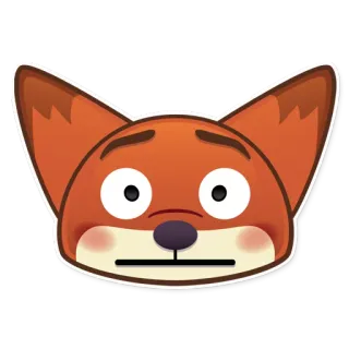 😳 fox, emoji, cartoon, animal, expression telegram sticker