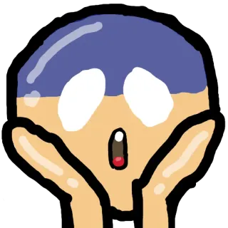 😱 shock, surprise, cartoon, emotion, exclamation telegram sticker