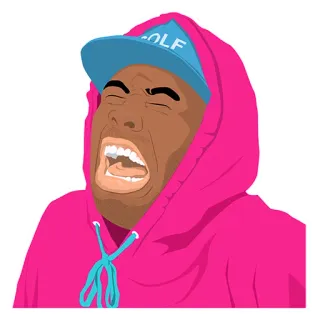 😖 GOLF person, cartoon, golf, hoodie, face telegram sticker