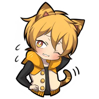 😉 캣보이, 애니메이션, 만화, 카와이, 귀여운, 귀, 꼬리 telegram sticker