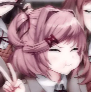 👾 Natsuki Doki Doki Literature Club! アニメ, マンガ, 可愛い, Doki Doki Literature Club, ナツキ, ゲーム whatsapp sticker