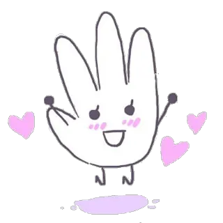 💜 만화, 손, 사랑, 귀여운, 카와이 telegram sticker