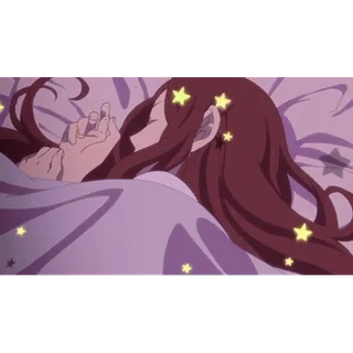 💤 dormir, étoiles, anime, lit, nuit, rêve whatsapp sticker