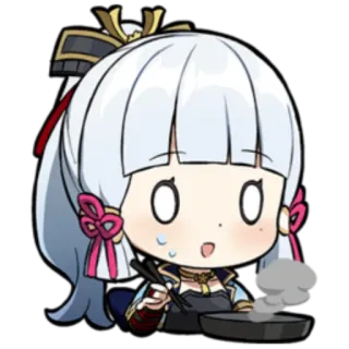😨 Ayaka Genshin Impact Anime, Videojuego, Cocina, Lindo, Sticker, Genshin Impact, Ayaka, Kawaii telegram sticker
