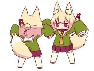 🦊 Anime, Zorro, Lindo, Dibujo animado, Personaje, Kawaii telegram sticker