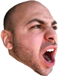 😈 남자, 얼굴, 비명, 화난, 표정 telegram sticker