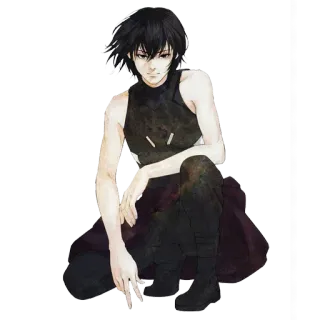 🙂 anime, manga, character, art, illustration, emo, goth whatsapp sticker