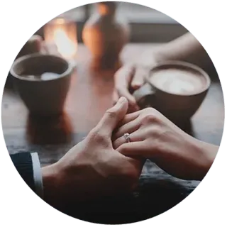😍 hands, couple, coffee, love, engagement, ring, cafe telegram sticker