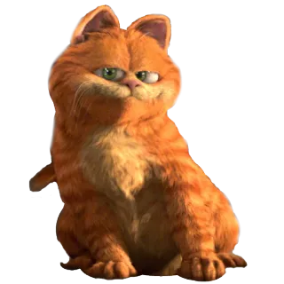 🙂 Garfield cartoon cat, orange cat, Garfield, comic strip cat, funny cat, cat character telegram sticker