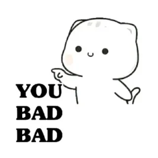 👈 YOU
BAD
BAD gato, fofo, meme, ruim, apontando telegram sticker