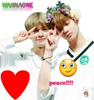 ✌ WANNAONE
peace!!!! kpop, pace, amicizia, sorriso, cuore whatsapp sticker