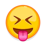 😝 Эмодзи, Язык, Выражение, Желтое лицо, Игривый, Высунуть язык, Выражение лица whatsapp sticker