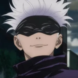 🥡 Gojo Satoru Jujutsu Kaisen anime, manga, Gojo, Satoru, Jujutsu Kaisen, character, face, smile telegram sticker