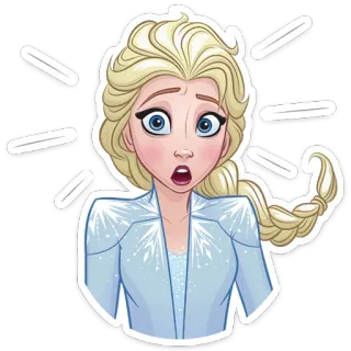 😳 Elsa Frozen disney, elsa, frozen, dibujos animados, princesa, impactada telegram sticker