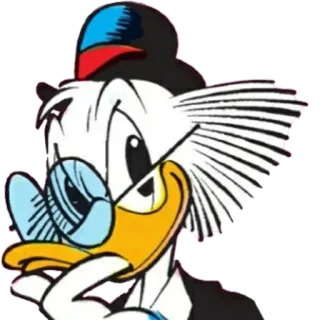 🤔 Scrooge McDuck Paperon de' Paperoni, Cartone animato, Papero, Disney, Personaggio, Monocolo whatsapp sticker