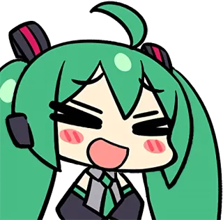 😆 Hatsune Miku Аниме, Вокалоид, Милый, Hatsune Miku, Персонаж, Каваий telegram sticker