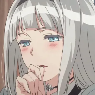 🤔 anime, girl, illustration, cartoon, portrait, cute telegram sticker