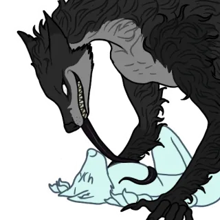 😼 wolf, horror, monster, creature, fantasy, attack, dark telegram sticker