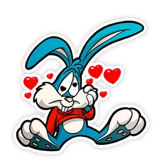🥰 dessin animé, lapin, coeur, mignon, autocollant telegram sticker