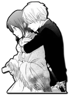 ❤ Anime, Casal, Amor, Abraço, Romance telegram sticker