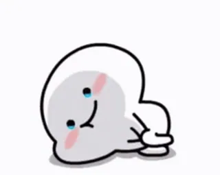 😂 Cartone animato, Triste, Carino, Bianco telegram sticker