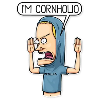 😠 Cornholio I'M CORNHOLIO Мультик, Смешной, Персонаж, Оскорбительный telegram sticker