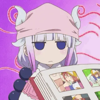☁️ Kanna Kamui Miss Kobayashi's Dragon Maid Anime, Manga, Słodkie, Smok, Kanna, Miss Kobayashi's Dragon Maid telegram sticker