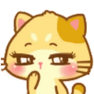 ☺️ кот, милый, мультфильм, животное, стикер, эмодзи telegram sticker