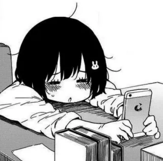 😔 anime, girl, sad, manga, cute telegram sticker