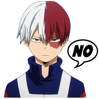 👎 Shoto Todoroki My Hero Academia NO Anime, Manga, Shonen, My Hero Academia, Todoroki, Charakter, Nein telegram sticker